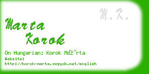 marta korok business card